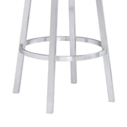 Madrid 30" Bar Height Swivel Gray Faux Leather and Brushed Stainless Steel Bar Stool - Furniture City (CA)l