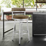 Madrid 26" Counter Height Swivel Green Faux Leather and Brushed Stainless Steel Bar Stool - Furniture City (CA)l