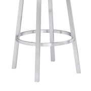 Madrid 26" Counter Height Swivel White Faux Leather and Brushed Stainless Steel Bar Stool - Furniture City (CA)l