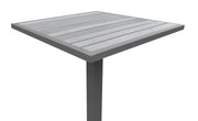 Marina Outdoor Gray Patio Bar Table in Gray Powder Coated Finish and Gray Wood Top - Furniture City (CA)l