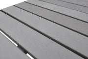 Marina Outdoor Gray Patio Bar Table in Gray Powder Coated Finish and Gray Wood Top - Furniture City (CA)l