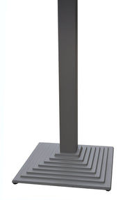 Marina Outdoor Gray Patio Bar Table in Gray Powder Coated Finish and Gray Wood Top - Furniture City (CA)l