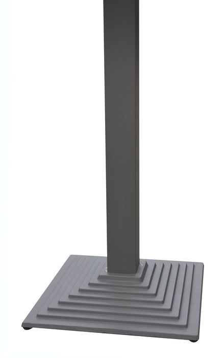 Marina Outdoor Gray Patio Bar Table in Gray Powder Coated Finish and Gray Wood Top