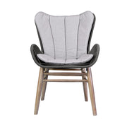 Mateo Outdoor Patio Dining Chair in Light Eucalyptus Wood and Charcoal Rope - Furniture City (CA)l
