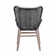 Mateo Outdoor Patio Dining Chair in Light Eucalyptus Wood and Charcoal Rope - Furniture City (CA)l