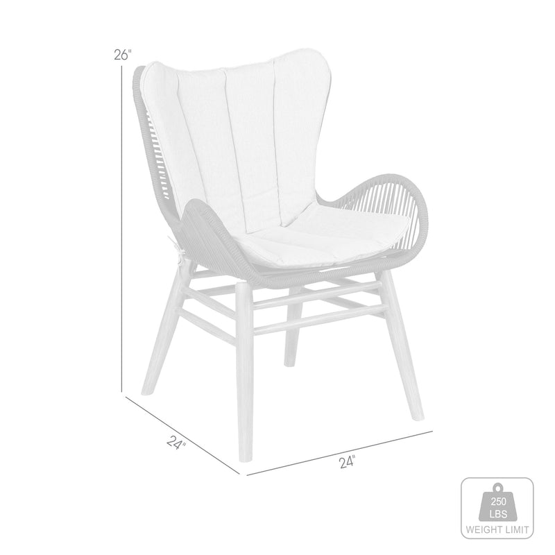 Mateo Outdoor Patio Dining Chair in Dark Eucalyptus Wood and Truffle Rope - Furniture City (CA)l
