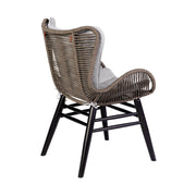 Mateo Outdoor Patio Dining Chair in Dark Eucalyptus Wood and Truffle Rope - Furniture City (CA)l