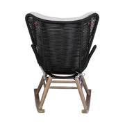 Mateo Outdoor Patio Rocking chair in Light Eucalyptus Wood and Charcoal Rope - Furniture City (CA)l