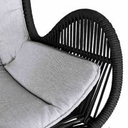 Mateo Outdoor Patio Rocking chair in Light Eucalyptus Wood and Charcoal Rope - Furniture City (CA)l