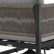 Mareike Outdoor Patio Swivel Glider Lounge Chair in Black Aluminum with Gray Cushions - Furniture City (CA)l