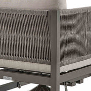 Mareike Outdoor Patio Swivel Glider Lounge Chair in Dark Brown Aluminum with Cushions - Furniture City (CA)l