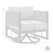 Mareike Outdoor Patio Swivel Glider Lounge Chair in Dark Brown Aluminum with Cushions - Furniture City (CA)l