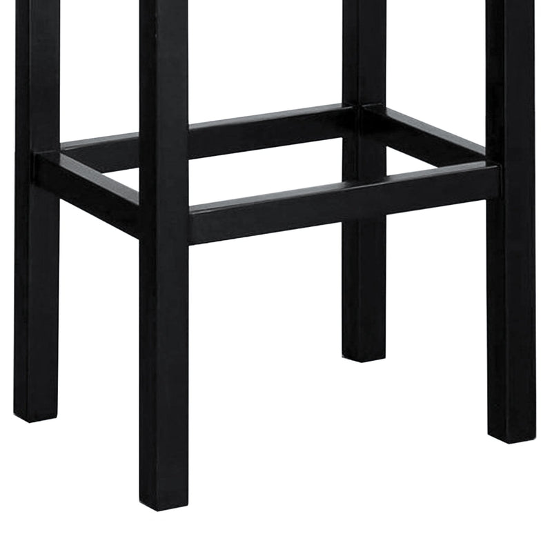 Tudor 26" Backless Stationary Barstool In Antique Brown Bonded Leather With Nailhead Accents - Furniture City (CA)l