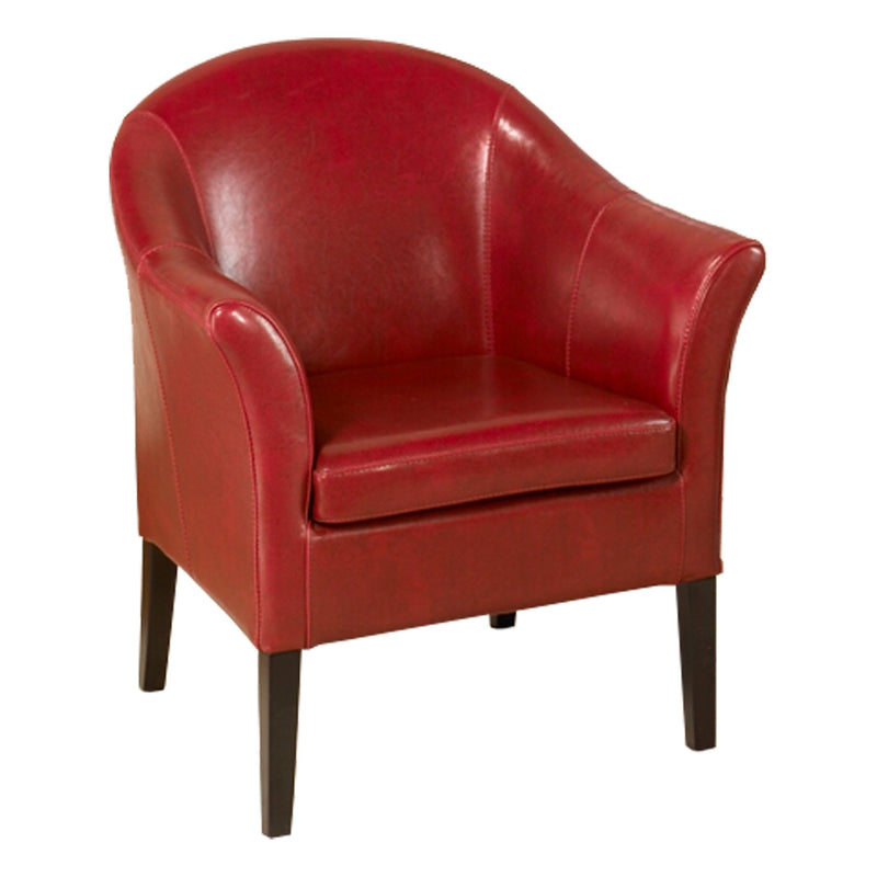 1404 Red Leather Club Chair - Furniture City (CA)l