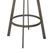 Marcie 26" Swivel Counter Stool in Mineral Finish and Vintage Black Faux Leather - Furniture City (CA)l