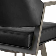 Marcie 30" Swivel Bar Stool in Mineral Finish and Vintage Black Faux Leather - Furniture City (CA)l