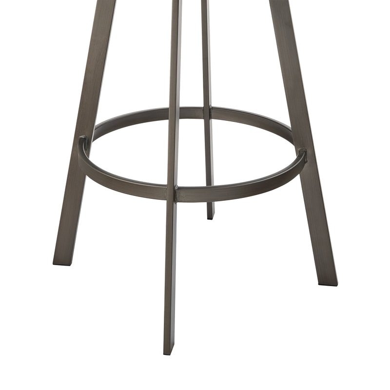 Marcie 26" Swivel Counter Stool in Mineral Finish and Vintage Gray Faux Leather - Furniture City (CA)l