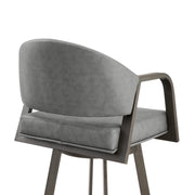 Marcie 30" Swivel Bar Stool in Mineral Finish and Vintage Gray Faux Leather - Furniture City (CA)l