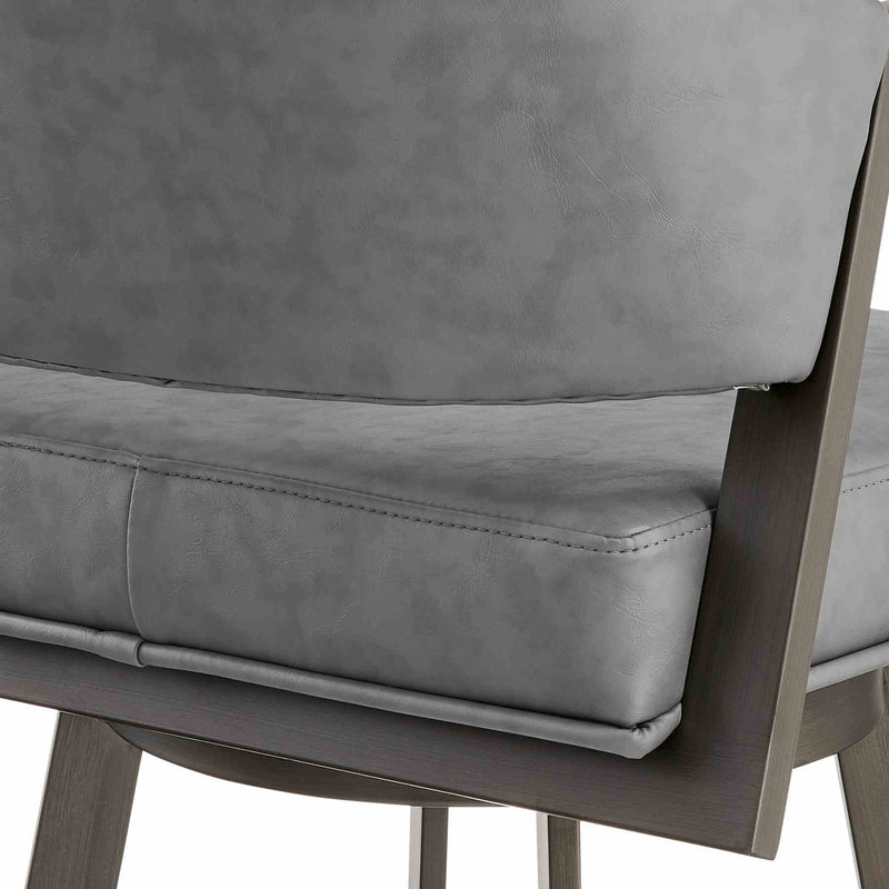 Marcie 30" Swivel Bar Stool in Mineral Finish and Vintage Gray Faux Leather - Furniture City (CA)l