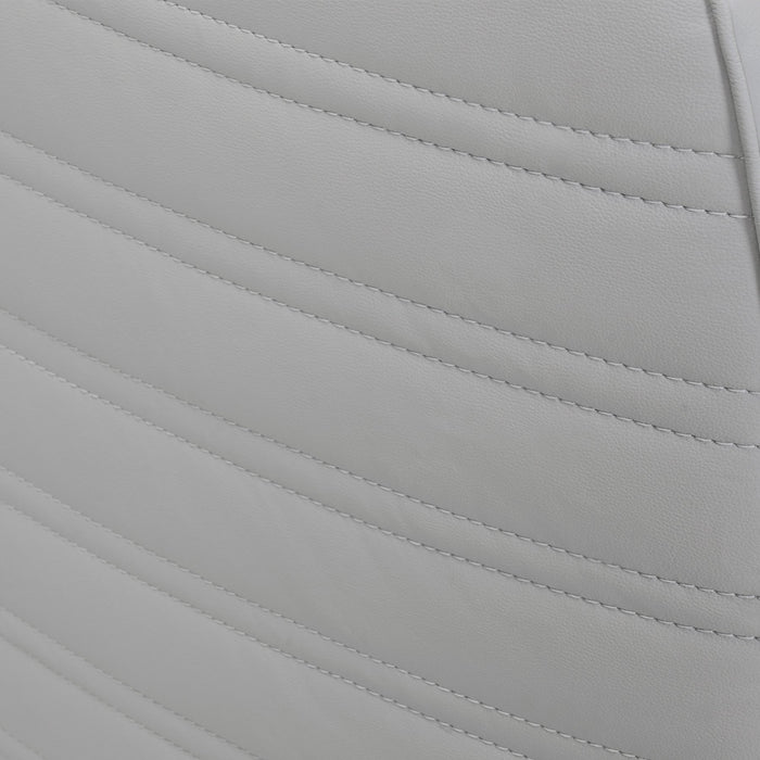 Melanie Swivel Dove Gray Genuine Leather Barrel Chair