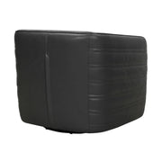 Melanie Swivel Pewter Genuine Leather Barrel Chair - Furniture City (CA)l