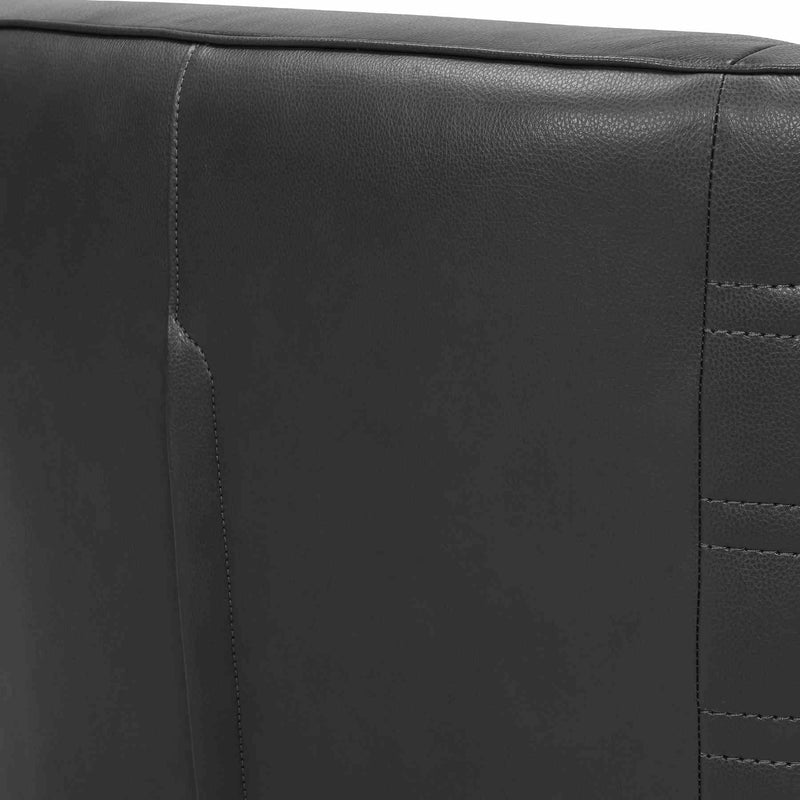 Melanie Swivel Pewter Genuine Leather Barrel Chair - Furniture City (CA)l
