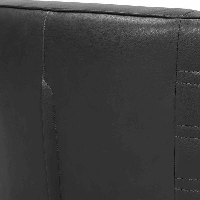 Melanie Swivel Pewter Genuine Leather Barrel Chair