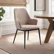 Mae Modern Almond Upholstered Dining Chair with Curved Back and Arms – Set of 2 - Furniture City (CA)l