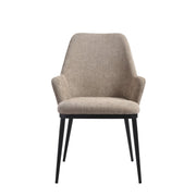 Mae Modern Almond Upholstered Dining Chair with Curved Back and Arms – Set of 2 - Furniture City (CA)l