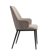 Mae Modern Almond Upholstered Dining Chair with Curved Back and Arms – Set of 2 - Furniture City (CA)l