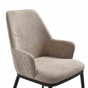 Mae Modern Almond Upholstered Dining Chair with Curved Back and Arms – Set of 2 - Furniture City (CA)l