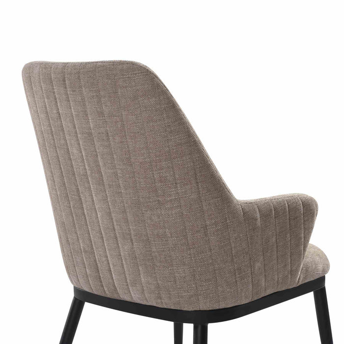 Mae Modern Almond Upholstered Dining Chair with Curved Back and Arms – Set of 2