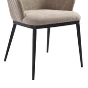 Mae Modern Almond Upholstered Dining Chair with Curved Back and Arms – Set of 2 - Furniture City (CA)l