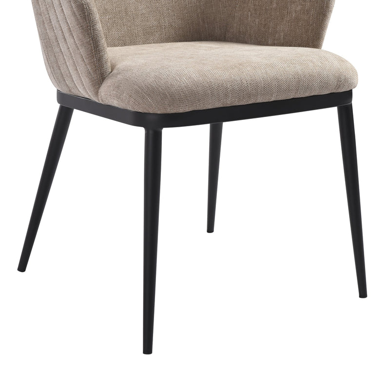 Mae Modern Almond Upholstered Dining Chair with Curved Back and Arms – Set of 2 - Furniture City (CA)l