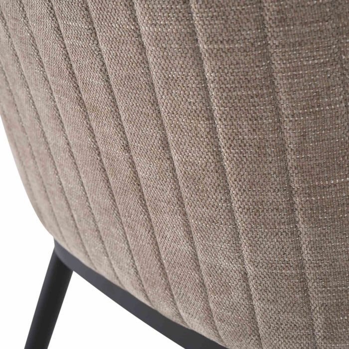 Mae Modern Curved Back Almond Upholstered Dining Chair - Set of 2