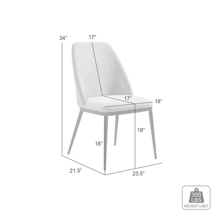 Mae Modern Curved Back Almond Upholstered Dining Chair - Set of 2