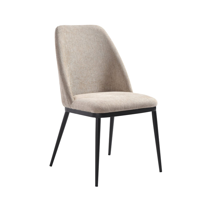 Mae Modern Curved Back Almond Upholstered Dining Chair - Set of 2