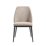Mae Modern Curved Back Almond Upholstered Dining Chair - Set of 2 - Furniture City (CA)l