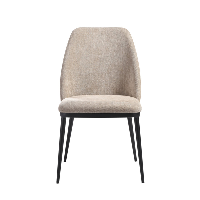 Mae Modern Curved Back Almond Upholstered Dining Chair - Set of 2 - Furniture City (CA)l