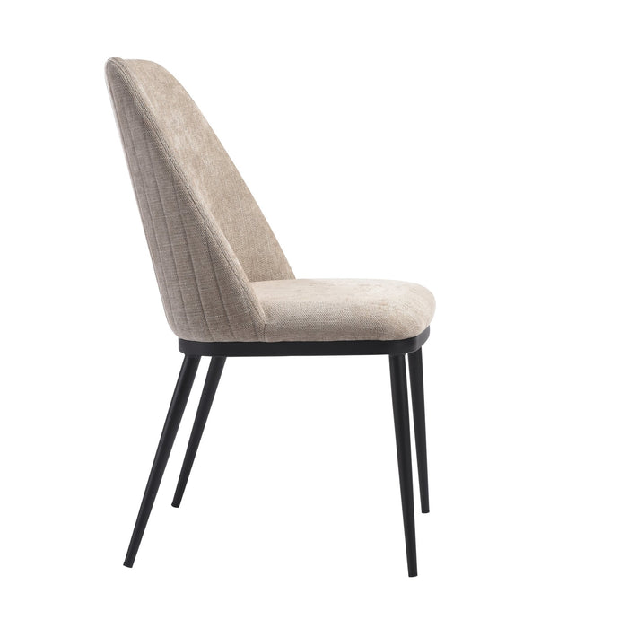 Mae Modern Curved Back Almond Upholstered Dining Chair - Set of 2
