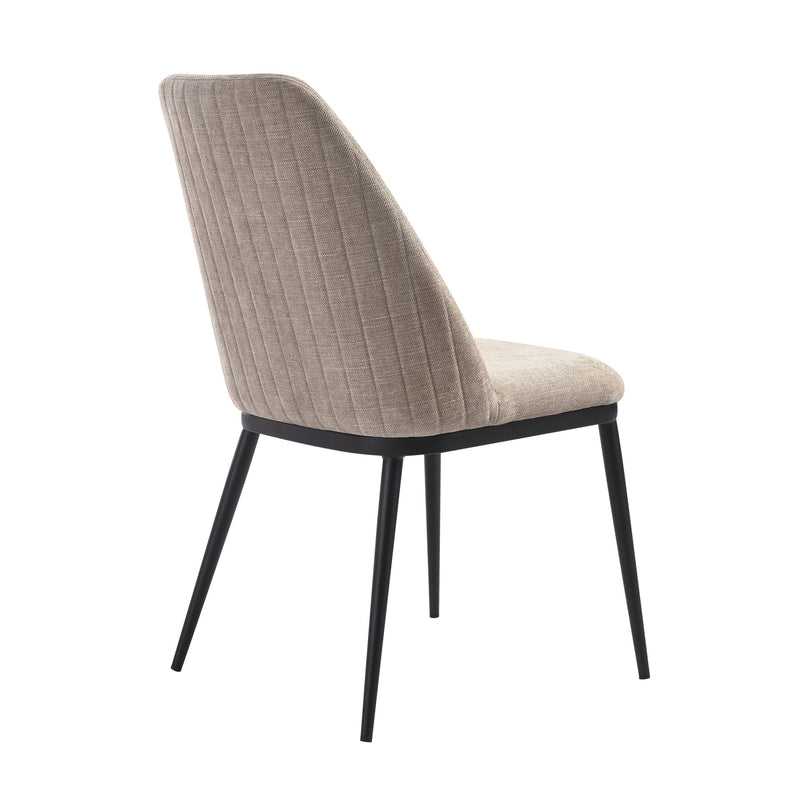 Mae Modern Curved Back Almond Upholstered Dining Chair - Set of 2 - Furniture City (CA)l