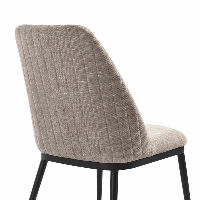 Mae Modern Curved Back Almond Upholstered Dining Chair - Set of 2
