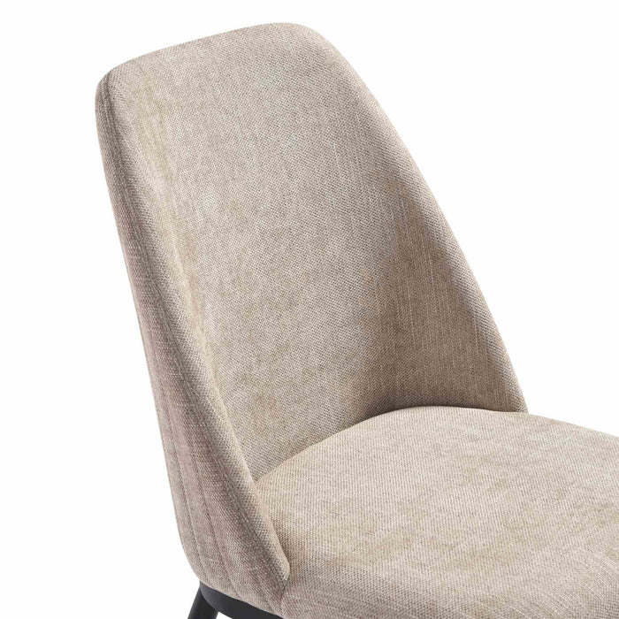 Mae Modern Curved Back Almond Upholstered Dining Chair - Set of 2