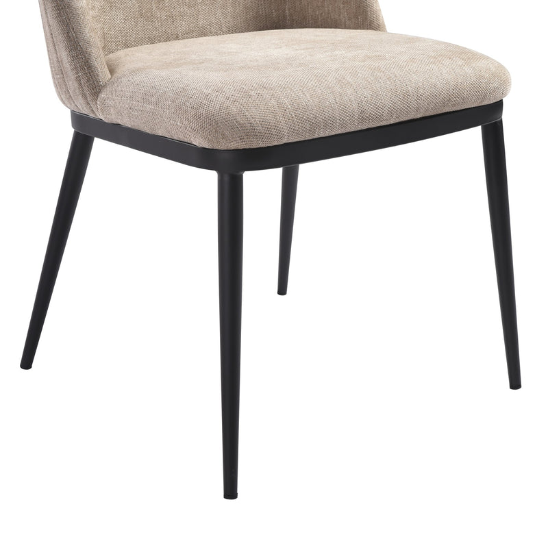 Mae Modern Curved Back Almond Upholstered Dining Chair - Set of 2 - Furniture City (CA)l