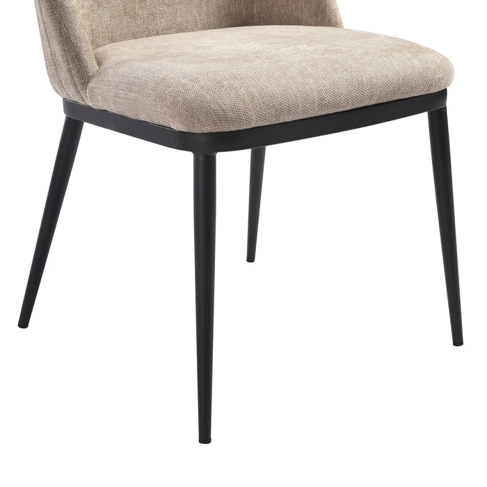 Mae Modern Curved Back Almond Upholstered Dining Chair - Set of 2