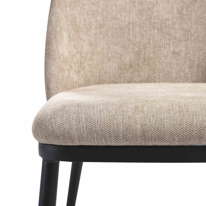 Mae Modern Curved Back Almond Upholstered Dining Chair - Set of 2