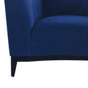 Melange Blue Velvet Upholstered Accent Chair with Black Wood Base - Furniture City (CA)l