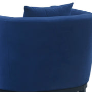 Melange Blue Velvet Upholstered Accent Chair with Black Wood Base - Furniture City (CA)l