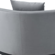 Melange Gray Velvet Loveseat with Black Wood Base - Furniture City (CA)l