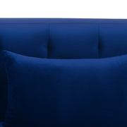 Melange Blue Velvet Upholstered Sofa with Black Wood Base - Furniture City (CA)l